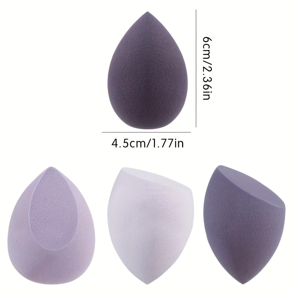GlowEssence 4-Piece Pink Oval Makeup Sponge Blender Set –